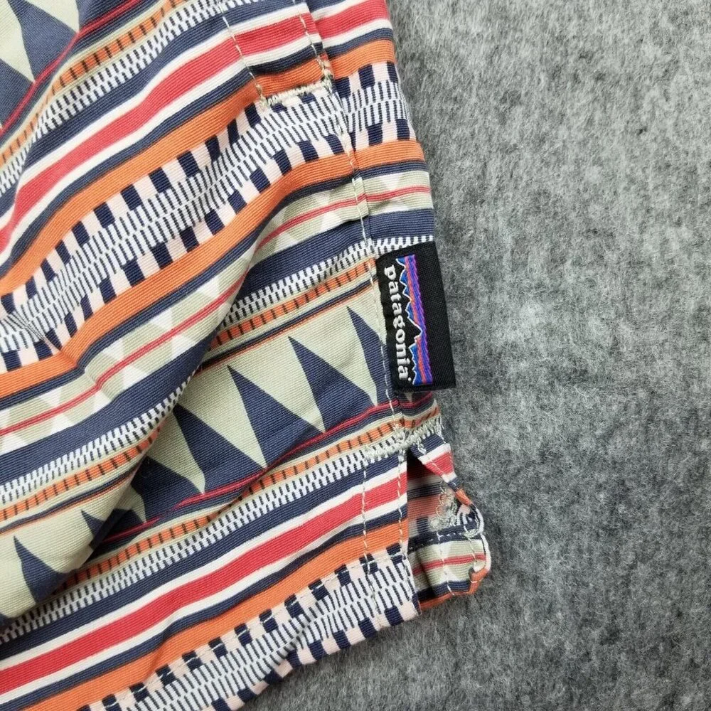 Patagonia Barely Baggies Shorts Women's Size Large Belay Stripe Desert Sage - Picture 7 of 12